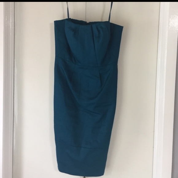 JCrew Erica Cotton Cady Strapless in Matisse Blue - Picture 4 of 7